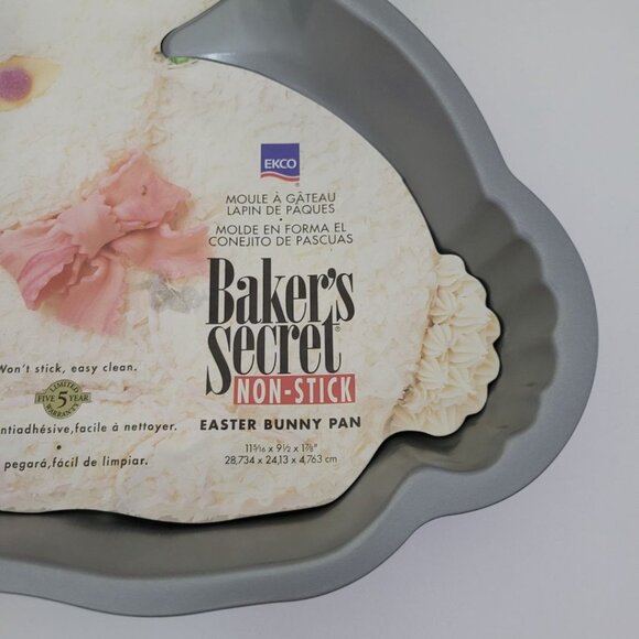 Ekco Easter Bunny Cake Pan Non Stick Bakers Secret Vintage Metal Holiday Mold - Picture 6 of 7
